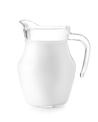 Glass jug of milk