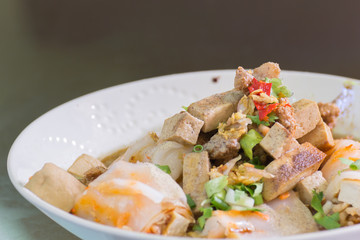 Close up noodle food thai style.