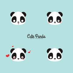 Cute panda faces