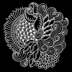 Doodle pattern in black and white.