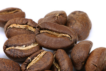 coffee beans on white background