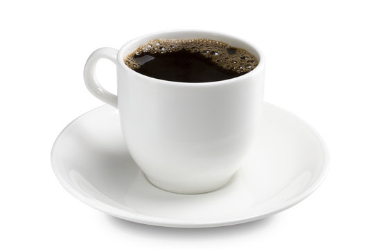 coffee cup and saucer isolated white background