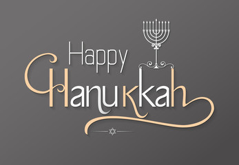 Happy Hanukkah greeting lettering