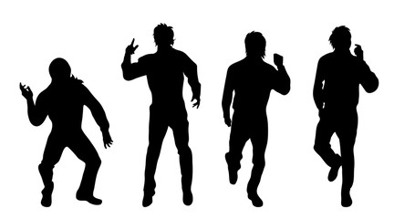 Vector silhouette of man.