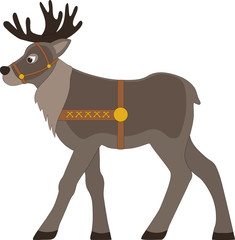 reindeer in harness