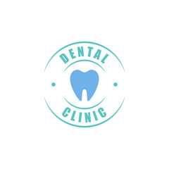 Round dental clinic logo with tooth silhouette
