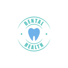 Round dental health logo with tooth silhouette