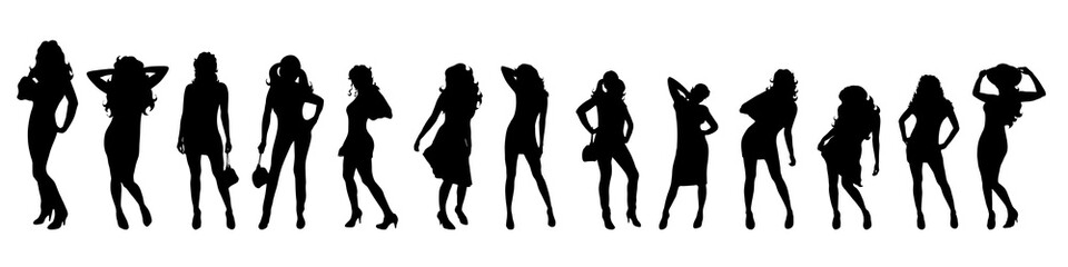 Vector silhouette of girl.