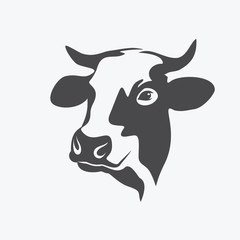 holstein cow portrait stylized vector symbol - 126076835
