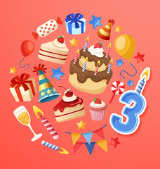 Happy Birthday Elements : Vector Illustration 