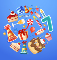 Happy Birthday Elements : Vector Illustration 