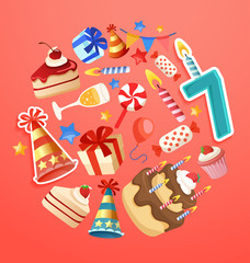 Happy Birthday Elements : Vector Illustration 