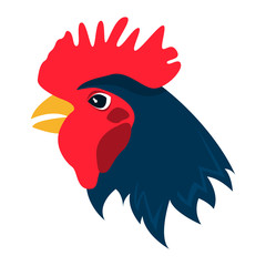 Rooster red cock vector animal.