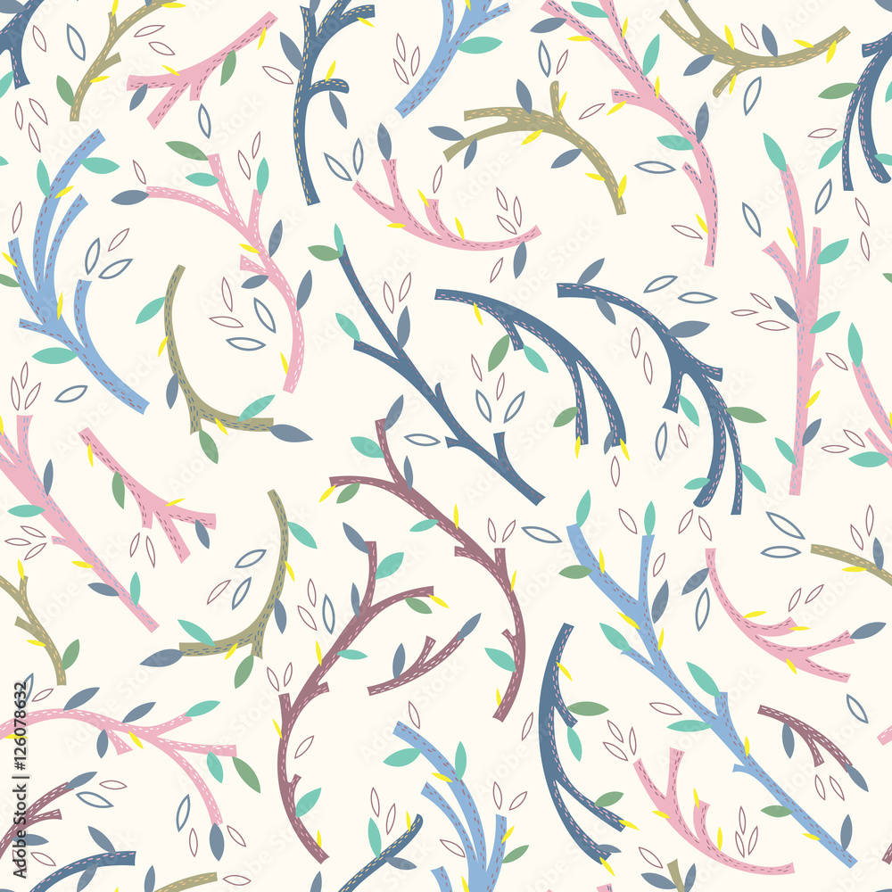 Poster branches seamless pattern