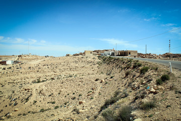 Fototapeta na wymiar Hilly desert landscapes of Tunisia