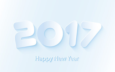 Vector Happy New Year 2017 background with paper cuttings