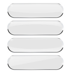 White oval buttons with metal frame