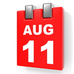 August 11. Calendar on white background.