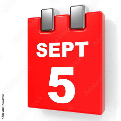 quot September 5 Calendar on white background quot Stock photo and royalty