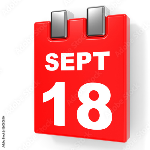 "September 18. Calendar on white background." Stock photo and royalty