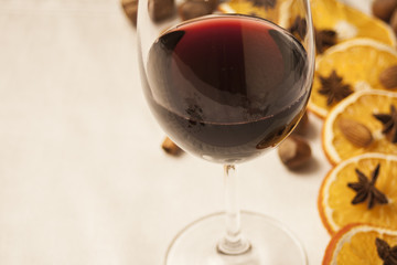 Mulled wine with orange and star anise