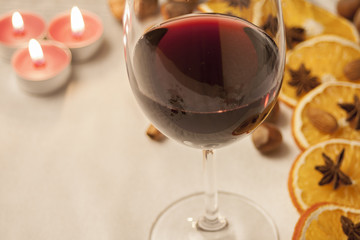 Mulled wine with orange and star anise