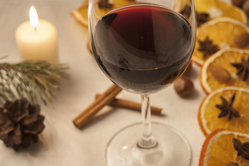 Mulled wine with orange and star anise