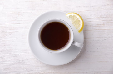 Black tea with lemon. Highest class tea.