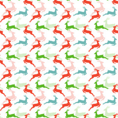 Fototapeta na wymiar Vector seamless pattern with deer.