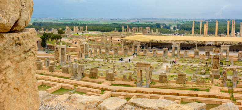 view from the mountain on ancient Persepolis