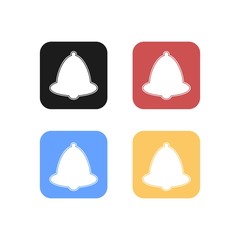 Colorful Set of Rounded Square Bell Icon
