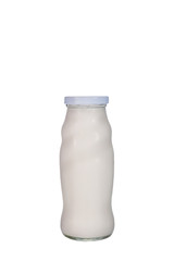 Bottle of milk isolated on white background with clipping path