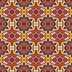 Seamless hand drawn mandala pattern.