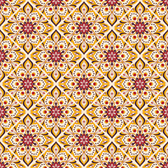 Seamless hand drawn mandala pattern.