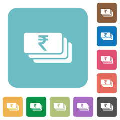 Indian Rupee banknotes flat icons