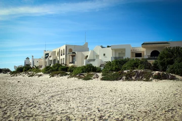 Fototapeten White houses and green palms of Sousse, Tunisia © free2trip