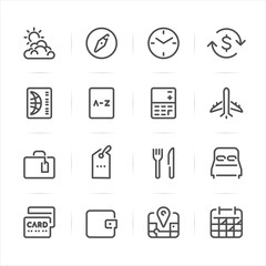 Travel icons with White Background