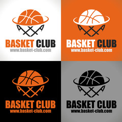 Naklejka premium logo basketball basket club ballon panier