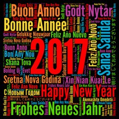Happy New Year 2017 in different languages 