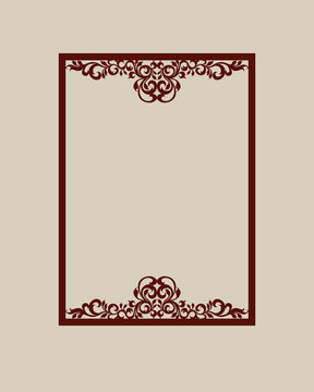 Abstract square frame with swirls
