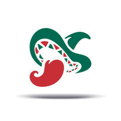 Mexican Hat and pepper illustration.