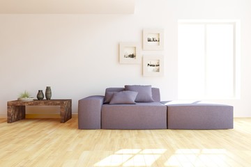 Modern interior with furniture