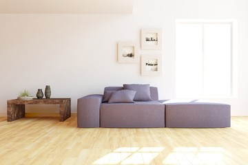 Fototapeta premium Modern interior with furniture