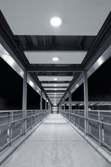 Empty Pedestrian Walkway at night