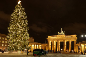 Weihnachten am Brandenburger Tor - obrazy, fototapety, plakaty