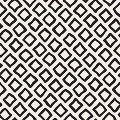 Vector Seamless Black and White Hand Drawn Rhombus Pattern