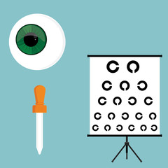 Ophthalmology icons set