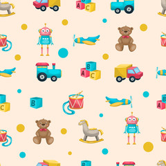 Fototapeta premium Kids Toys Pattern
