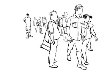 people walking isolated