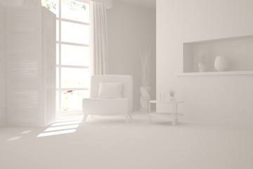 Fototapeta na wymiar White interior with armchair